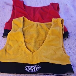 2 TOKYO Red and Yellow Crop Tops